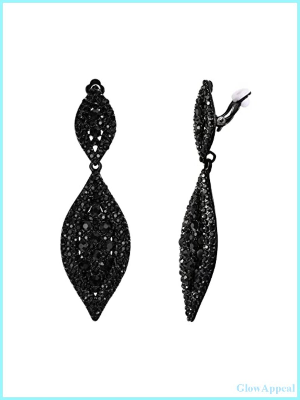 Crystal Clip-on Dangle Earrings - Wedding Party Jewelry